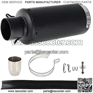 51mm Universal Exhaust Muffler Steel Pipe Replacement for Slip On Racing Street Bike Motorcycle Black