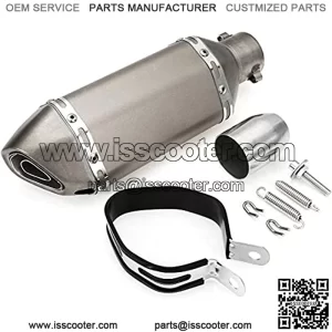 Exhaust Muffler 1.5-2"Inlet Exhaust Muffler with Removable DB Killer for Street/Sport Motorcycles and Scooters with 38-51mm diameter exhaust pipes