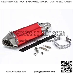 Universal Red 1.5-2" Inlet Motorcycles Scooters Exhaust Muffler Pipe with Removable DB Killer For Dirt Bike Street Bike Scooter ATV Racing