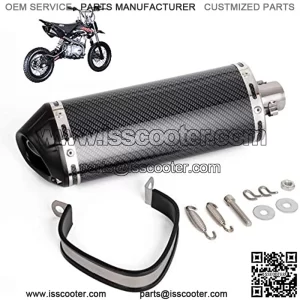 Universal 1.5" Inlet Stainless Steel Exhaust Muffler with Removable DB Killer Slip on Dirt Pit Street Bike 125cc Motorcycle Scooter ATV Racing,SIZE:Length 330mm X Dia 98mm