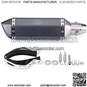 Universal Exhaust Atv - Exhaust Slip on Silencers & Mufflers 51mm Universal Motorcycle Modified Real Bright Carbon Fiber Exhaust Muffler Pipe with DB Killer (A)