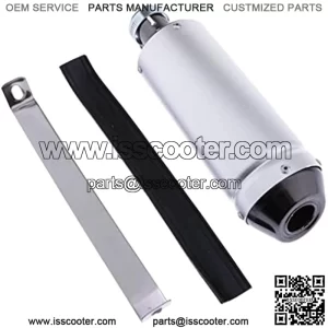 Gazechimp Polished Universal ATV Motorcycle Modified Exhaust Muffler Aluminum 28mm Adapter Inlet Tail Connector for 50-125CC Scooter