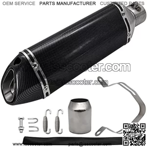 Motorcycle Slip On Exhaust Muffler,1.5-2" Carbon Fiber Unversal Exhaust Slip on Silencers & Mufflers For Dirt Bike Street Bike Scooter ATV Racing Exhaust Pipes
