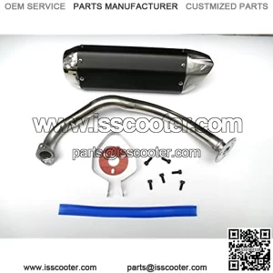 NEW! High Performance Exhaust System Muffler for GY6 50cc-400cc 4 Stroke Scooters ATV Go Kart (Black)