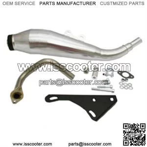 Exhaust, Tecnigas GP4 Chrome for 50cc 4-Stroke 139QMB Scooters
