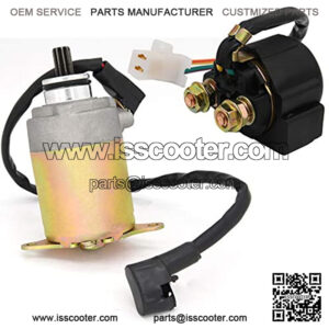Starter Solenoid Relay + Starter Motor for 4-Stroke GY6 Engine 50cc 150cc 200cc 250cc ATV Dirt Bikes Scooters Go Kart Compatible with Taotao SUNL Coolster Baja Roketa 4 Wheelers Moped by BOOTOP