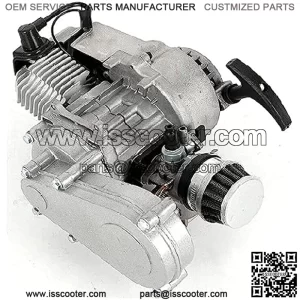 49cc 2-Stroke Engine Motor, Pull-Start Pocket Bicycle Motor with Air Cooling System for Mini Off-Road Vehicle Atv Pocket Bike