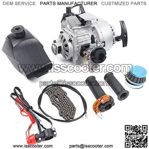 2 Stroke 49cc Engine Motor Single Cylinder Kit, High-Performance Mini Pull Start Engine for Pocket Bike Mini Dirt Bike Atv or Scooter (Us Stock)