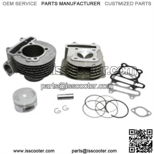 Cylinder Kit w/Head, 61mm Big Bore for 125cc - 150cc GY6 Scooters, ATVs, Go Karts