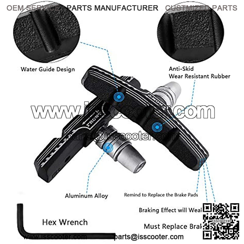 Hapleby 4PCS Premium Bike Brake Pads, Professional Mountain and Road Bicycle V-Brake Pads, Bike Brake Blocks Kit, for Free Hex Wrench. - Image 3