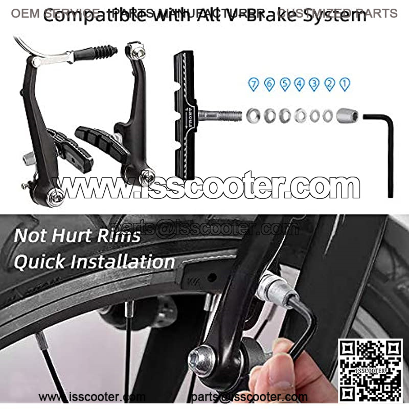 Hapleby 4PCS Premium Bike Brake Pads, Professional Mountain and Road Bicycle V-Brake Pads, Bike Brake Blocks Kit, for Free Hex Wrench. - Image 4