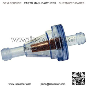 Racing Inline Fuel Filter Motorcycle Gas Fuel Line - Bike, Scooter ATV Fuel Filter - Clear Inline Filter for 1/4" Line - 0.88" Diameter - 40-70 Micron Rating
