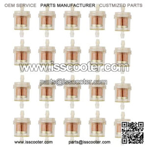 20 Packs Gas Inline Fuel Filter Replacement for 1/4" 6mm-7mm ATV Scooter Moped Go Kart Dirt Bikes Snowblower Motorcycle Lawnmower Small Tractors Snowmobiles Garden Tillers Generators