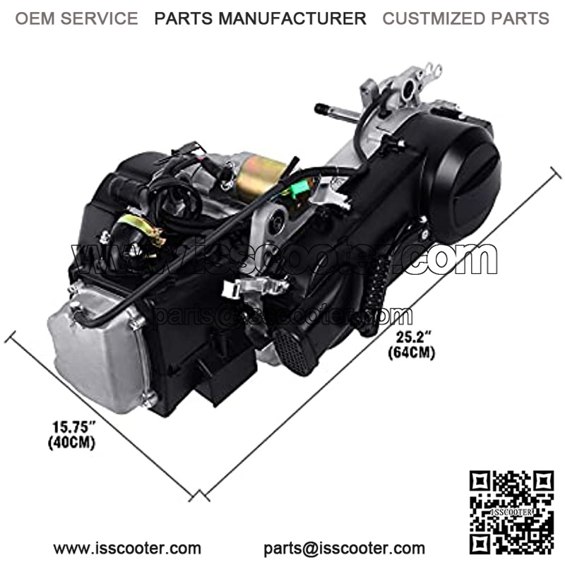 150cc Engine 4-Stroke GY6 Single Cylinder Moped Motor Air Cooled Complete Engine Set Short Case with CVT Transmission Kick Start Lever for Two-wheeled Scooter - Image 2