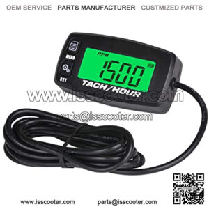 Digital Hours Tachometer, Maintenance Reminder with Backlight for Lawn Tractor Generator Compressor Leaf Blower Snowmobile Chainsaw Scooter and Paramtor