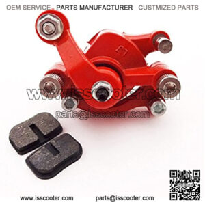 Red Rear Right Side Disk Disc Brake Caliper + Spare Brake Pads For 2 Stroke 43cc 47cc 49cc Engine Chinese Mini Pocket Dirt Bike Scooter Minimoto