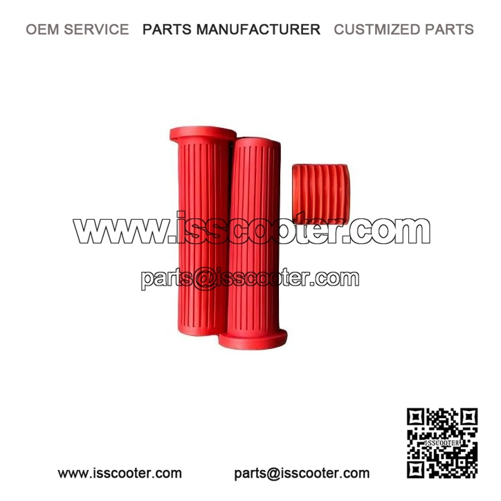 RED RUBBER HANDLE GRIPS ?C For Vespa T5, PX Series