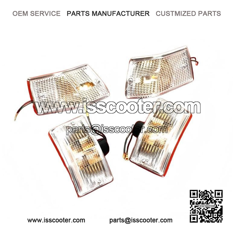 Set of Front and Rear White Lens Indicators for VESPA PX125E, PX150E & PX200E.