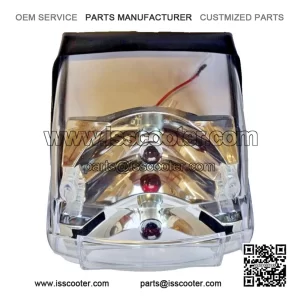 Clear Lexus Style Rear Tail Light (4-Wire Bulbs) with Black Gasket for Vespa PX 125/150/200.