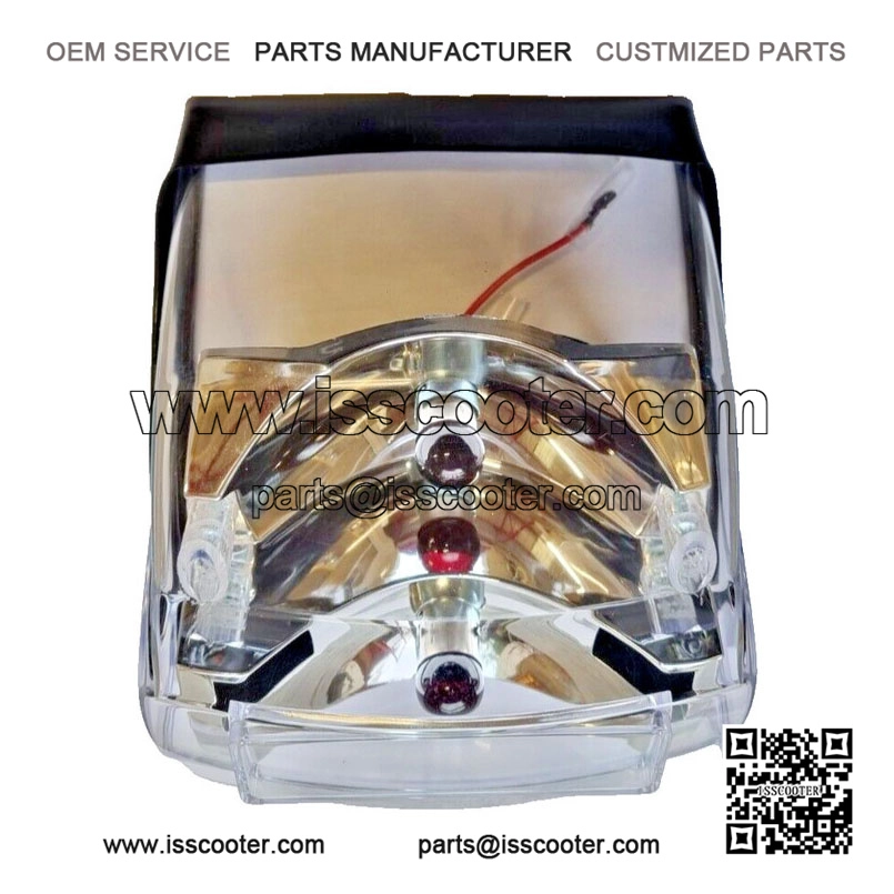 Clear Lexus Style Rear Tail Light (4-Wire Bulbs) with Black Gasket for Vespa PX 125/150/200.