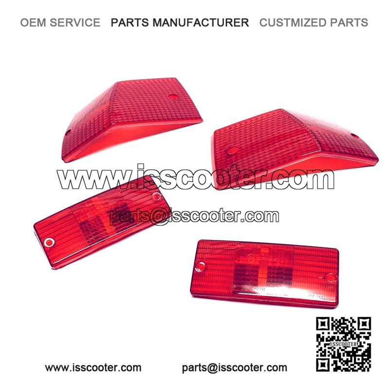 Red Front & Rear Indicator Lens Set (Left/Right) for VESPA PX, PE, T5 & TX.