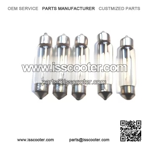 5 x 6V 5W Taillight / Brake Light Festoon Bulbs for Vespa Scooters.