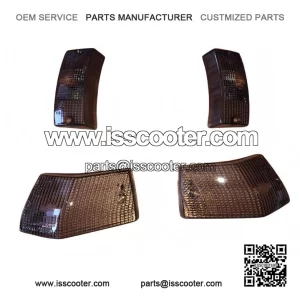 Complete Smoked Lens Indicator Set (Front & Rear) for Vespa PX, T5 & LML 125/150/200.