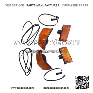 SET OF 4 FRONT & REAR INDICATORS WITH ORANGE LENSES ?C For Vespa PX, LML, Star, Stella