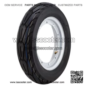 350x10 Tyre with Silver Painted Wheel Rims for VESPA PX, PE, T5 & LML.