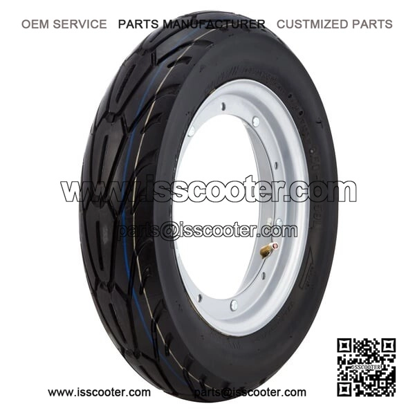 350x10 Tyre with Silver Painted Wheel Rims for VESPA PX, PE, T5 & LML.