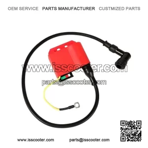 Red CDI Coil with HT Lead and Plug Cap for Vespa PX, T5, LML 2T & Lambretta GP.