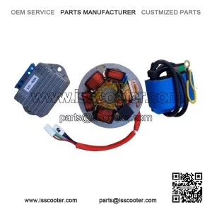 Electronic Stator Plate + CDI Coil + 5-Pin Regulator for Vespa PX125, PX200 & P200E.