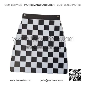 60's Style Black Mudflap with White Chequered Pattern ?C Made in Italy, fits Vespa Lambretta PX & GP.
