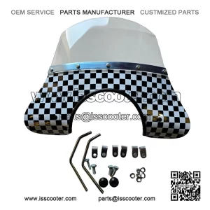 Black & White Chequered Flyscreen ?C All fixings included, fits Vespa PX, T5 & LML.