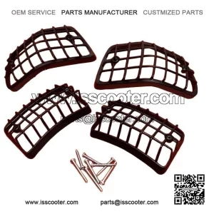 Black Front and Rear Indicator Grills with Fixings for VESPA PX, PE, T5 & TX.