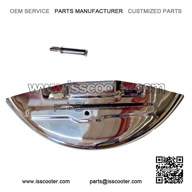GS160 Style Half-Moon Spare Wheel Cover with Bolt, Stainless Steel, Vespa PX, LML