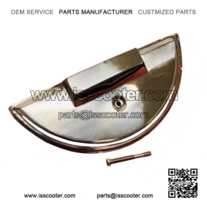 Polished Stainless Steel Spare Wheel Cover with Mounting Bolt, Vespa PX 125~200
