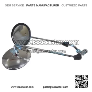 Pair of Left & Right Headset Side Chrome Mirrors for Vespa PX & LML.