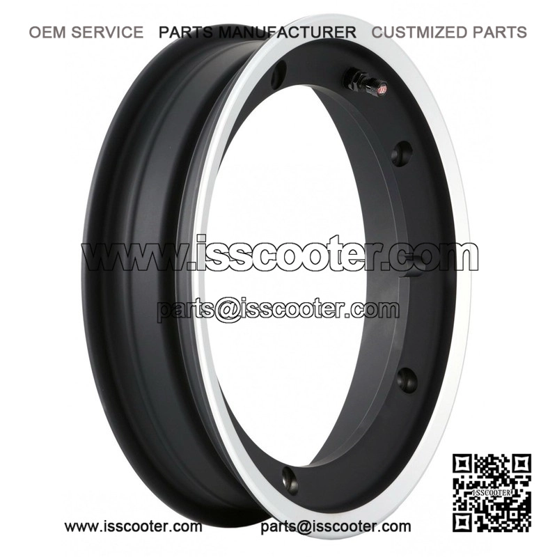 Matt Black with Polished Edge Aluminium Wheel Rim for VESPA PX, PE, PK, T5 & LML STAR.