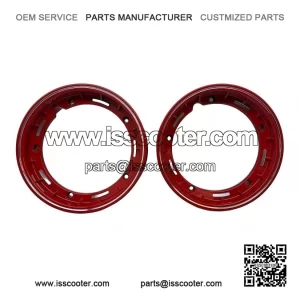 Pair Sport Tubeless Wheel Rims 2.50-10 Red, Vespa PX 125/200, LML 2T & 4T