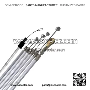 Grey Teflon-Lined Friction-Free Cable Set for Vespa PX 125/150/200 Disc Brake Models.