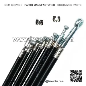 Black Cable Set with Silk Liner for Vespa P 125 X, VNX1T & PX 150.