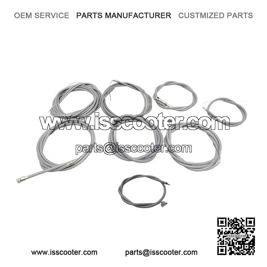 New Complete 8-Wire Cable Kit with Outer in Gray for Vespa PX alt 80-200 & Stella.