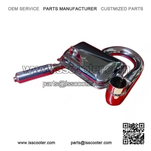 Chromed Exhaust with Sports Silencer for VESPA P125X & PX125E.