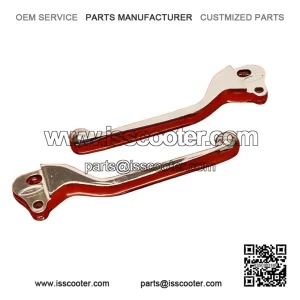 Silver Left & Right Dog Leg Levers (Clutch & Front Brake) for VESPA PE, PX, TX & T5.