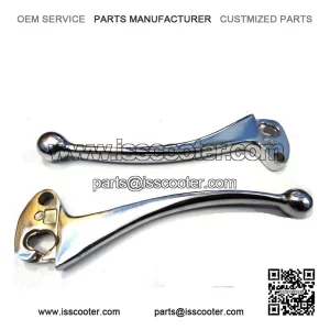 Chrome Brake & Clutch Lever Set with Silver Screws for Vespa PX & LML.