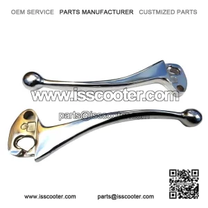Silver Chrome Brake & Clutch Lever Set for Vespa PX, PX125, PX150, LML & Stella.