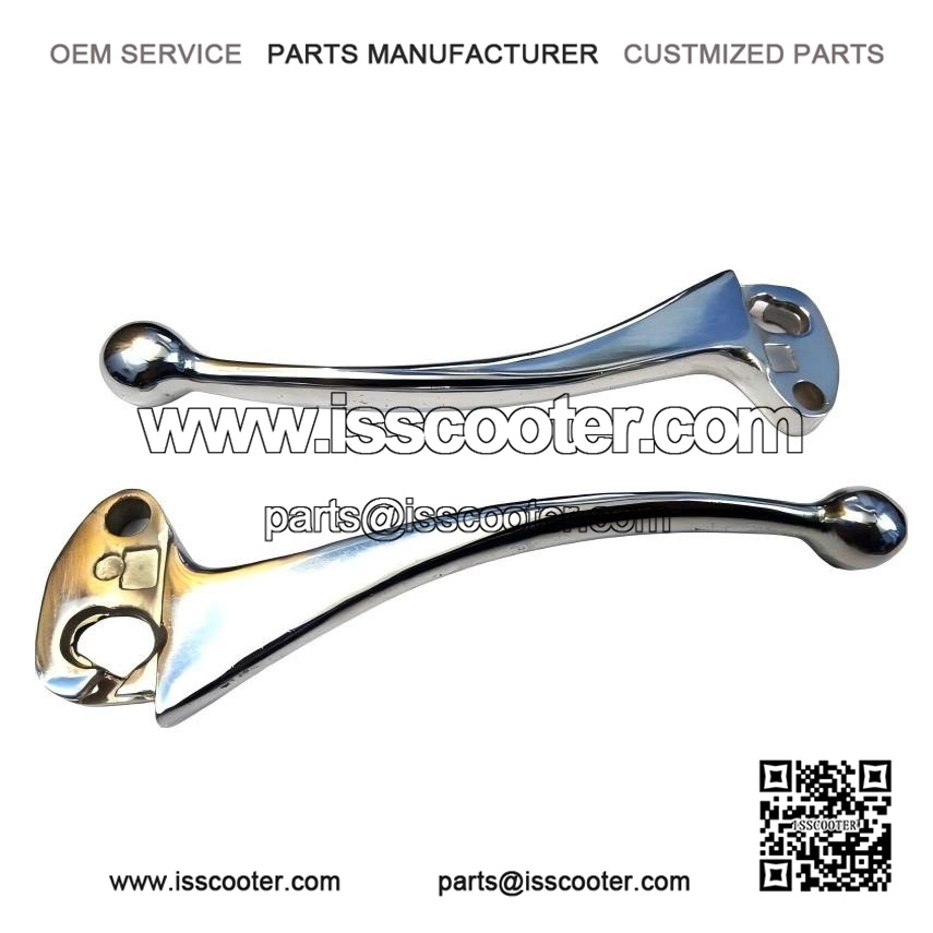 Silver Chrome Brake & Clutch Lever Set for Vespa PX, PX125, PX150, LML & Stella.