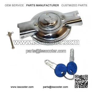 Chrome Locking Fuel Tank Cap with 2 Keys for Vespa PX, VNB, Sprint, GS, GL, GTR & TS Models.