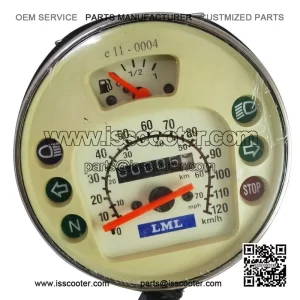 Speedometer Assembly (120 Kmph) for Vespa PX, LML, PX125, PX150, VBX, VNX & Stella.
